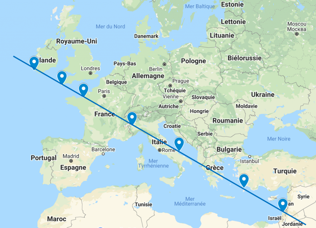 carte des 7 sanctuaires à saint michel