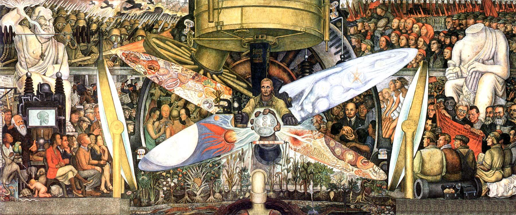 Murale L'homme à la croisée des chemins Diego Rivera Mexique