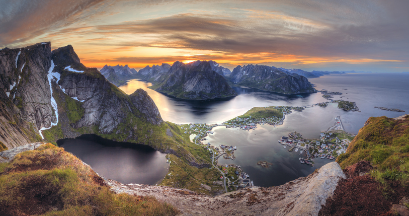 Norvège coucher soleil Lofoten