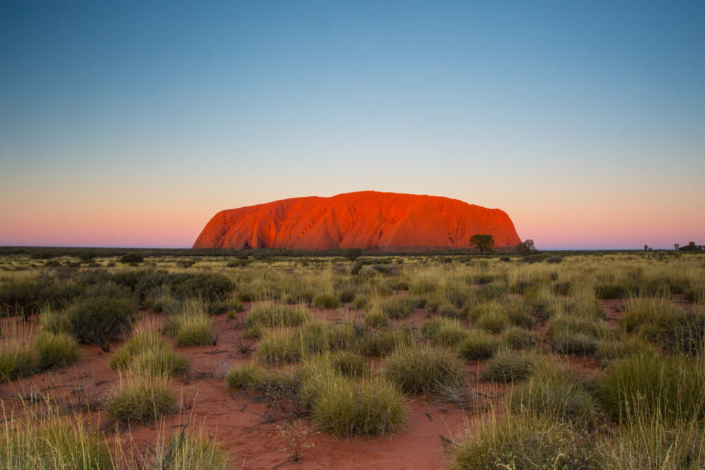 Uluru, AUSTRALIA - July 4, 2015: Uluru at Sunset