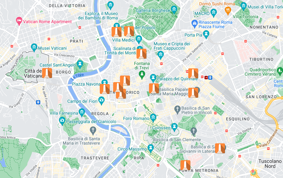 Carte obélisques Rome