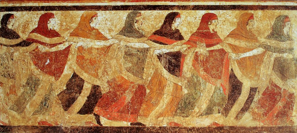freSques des femmes dansant ETRUSQUE ITALIE