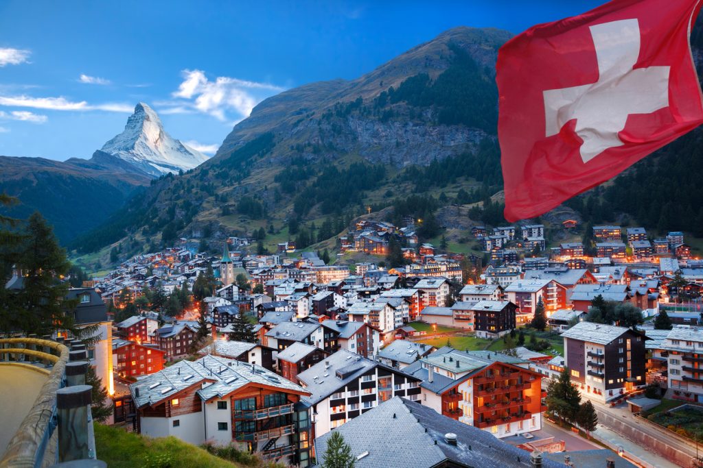 Paysages suisse zermatt drapeau