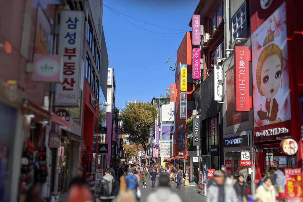 Enseigne rue commercante seoul coree du sud