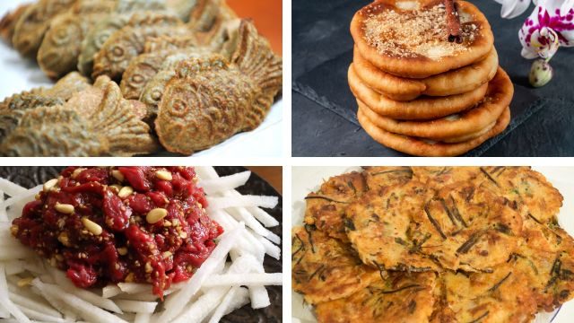 Bungeo-ppang Hotteok Yukhoe Bindae-tteok spécialités street food coréen